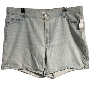 Old Navy Womens High-Rise Slouchy Straight Denim Shorts Plus Size 22 Light Wash
